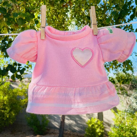 Vintage Cabbage Patch Kids Girls Sweatshirt Pink Heart Top Short Sleeve Doll Top - Picture 3 of 11